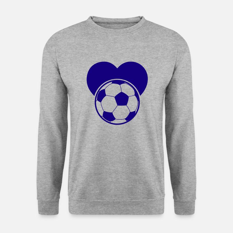 Fußball Soccer - Unisex Pullover - Weißgrau meliert