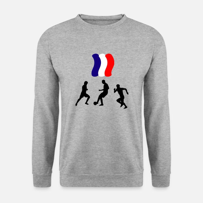 Fußball Soccer - Unisex Pullover - Weißgrau meliert