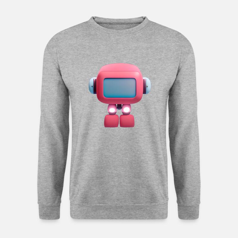 Kleiner Roboter - Unisex Pullover - Weißgrau meliert