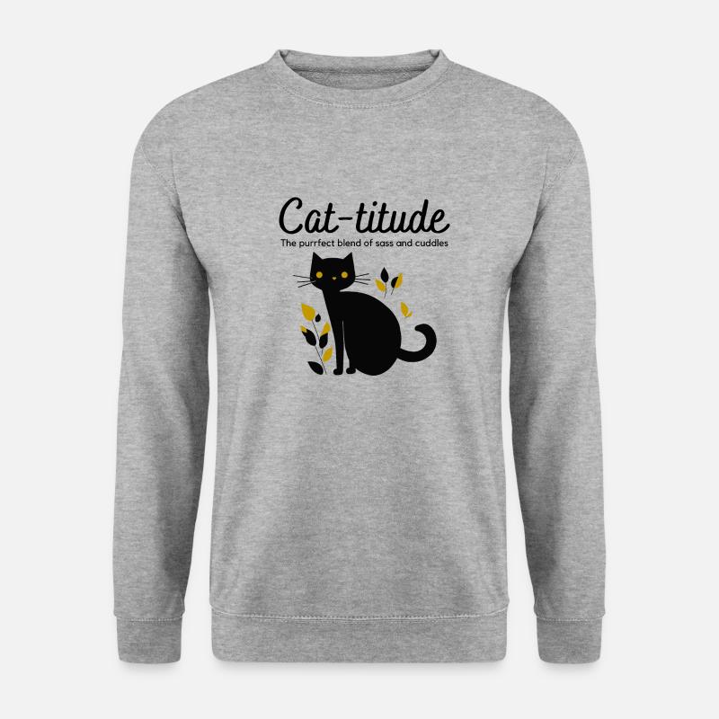 CAT titude - Unisex Pullover - Weißgrau meliert