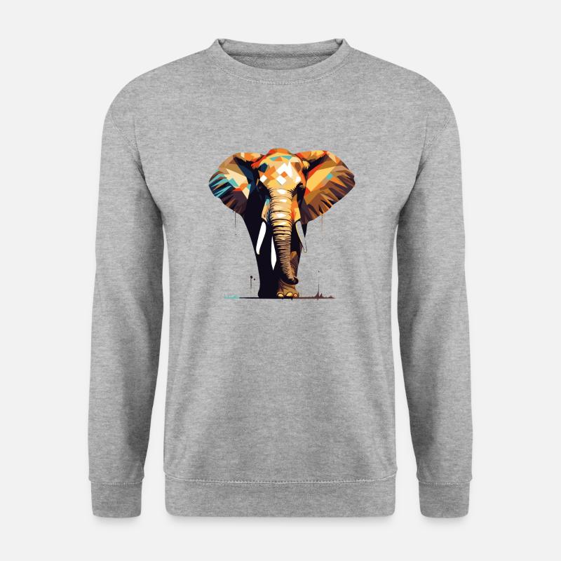 Majestätischer Elefant - Unisex Pullover - Weißgrau meliert