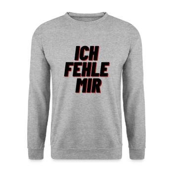 Ich fehle mir - Unisex Pullover - Weißgrau meliert - Vorne - Alina (178cm) & Michal (187cm)