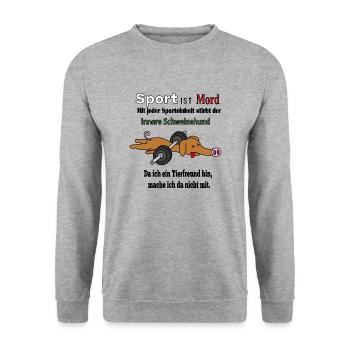 Der Innere Schweinehund - Unisex Pullover - Weißgrau meliert - Vorne - Alina (178cm) & Michal (187cm)