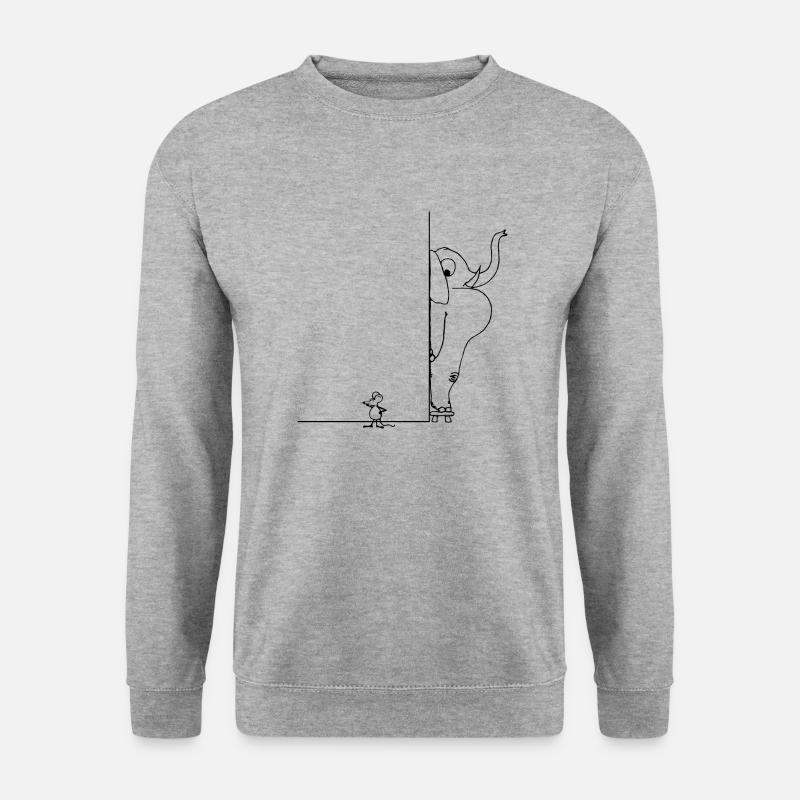 An elephant in the room - Unisex Pullover - Weißgrau meliert