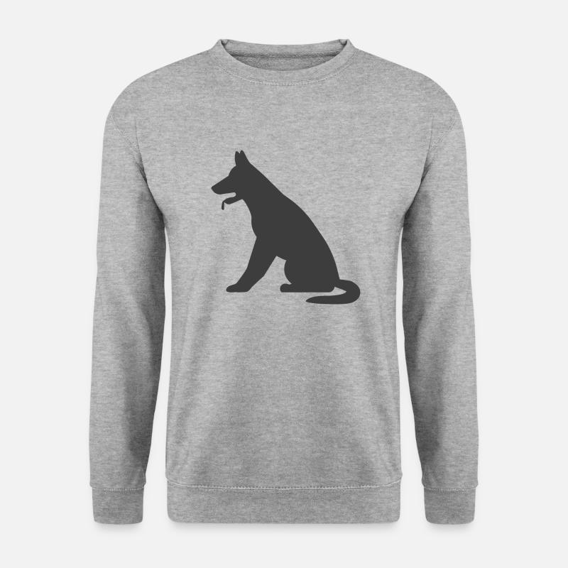 Hund - Unisex Pullover - Weißgrau meliert