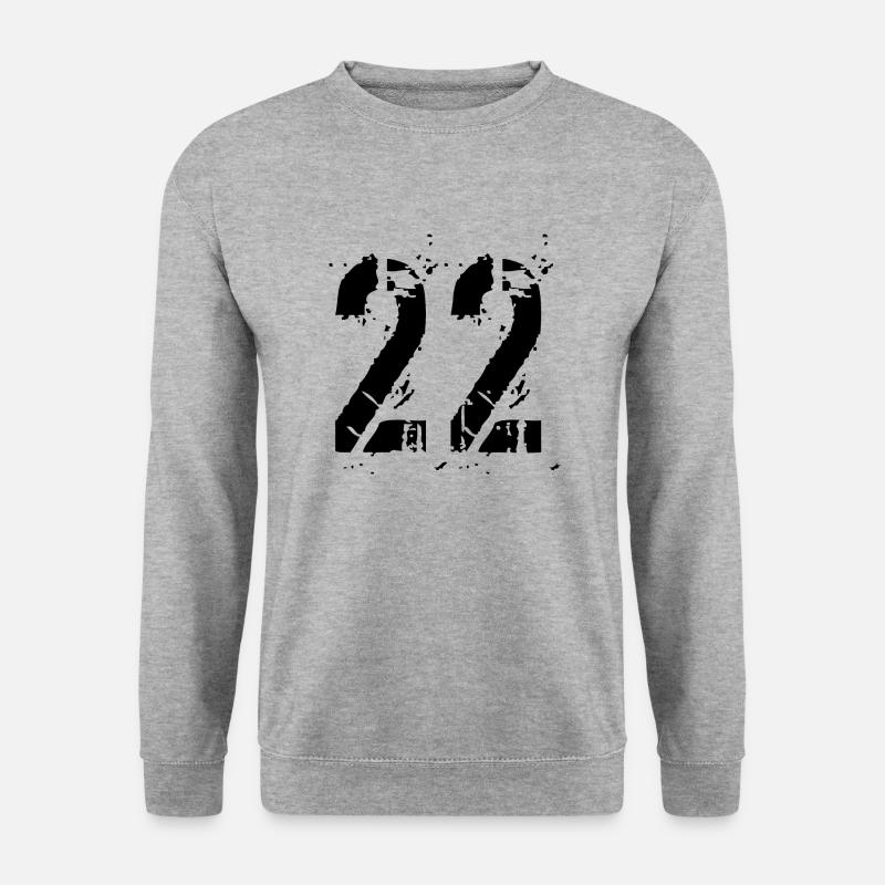 22 Nummer 22 Jahre - Unisex Pullover - Weißgrau meliert