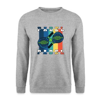 Padel Paddle Raquette Tennis Sport I Cadeau - Sweat-shirt Unisexe - gris chiné - Devant - Alina (178cm) & Michal (187cm)