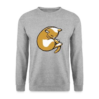 chat qui dort en boule - Sweat-shirt Unisexe - gris chiné - Devant - Alina (178cm) & Michal (187cm)