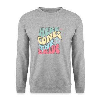 Here comes the bride-la mariée - Sweat-shirt Unisexe - gris chiné - Devant - Alina (178cm) & Michal (187cm)