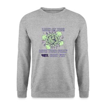 Look at you! - Unisex Pullover - Weißgrau meliert - Vorne - Alina (178cm) & Michal (187cm)