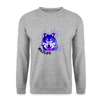Wildlife - Unisex Pullover - Weißgrau meliert - Vorne - Alina (178cm) & Michal (187cm)