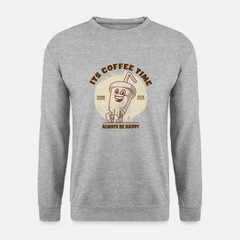 Its Coffee Time - Unisex Pullover - Weißgrau meliert