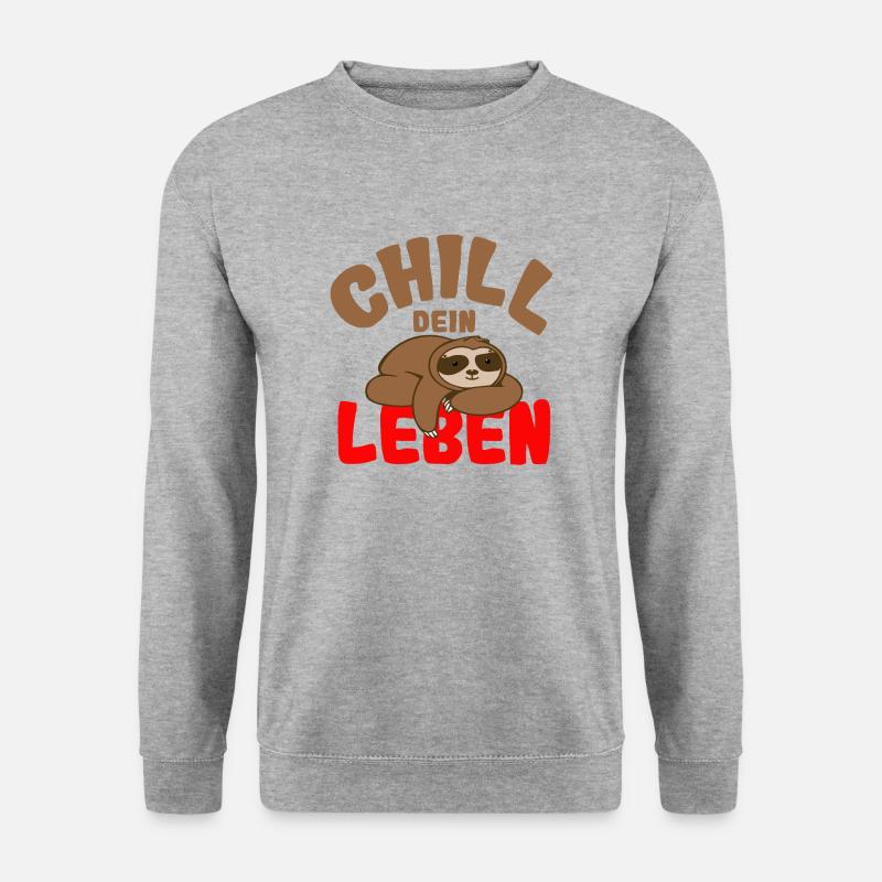Chill dein Leben - Unisex Pullover - Weißgrau meliert