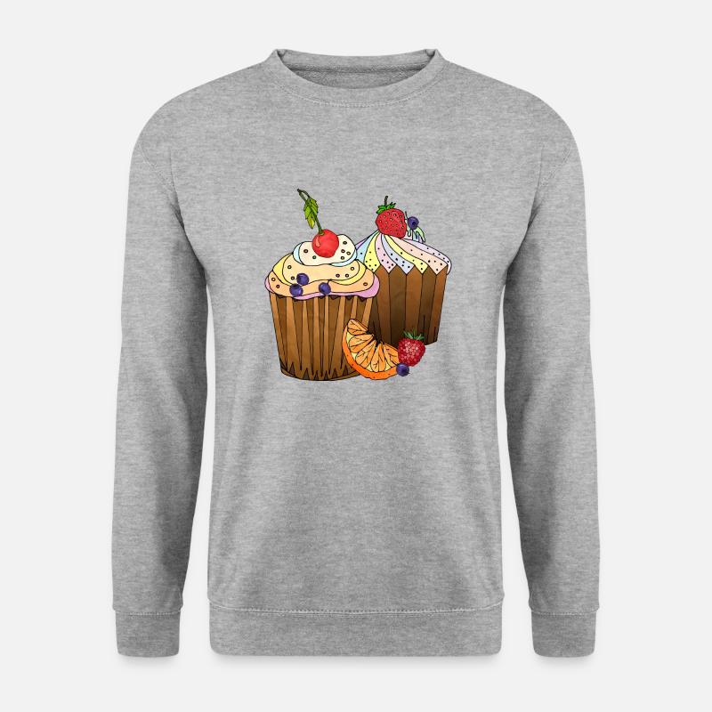 Kuchen - Unisex Pullover - Weißgrau meliert