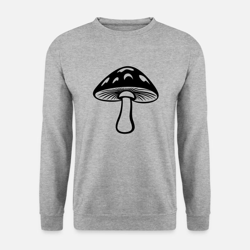 Pilz - Unisex Pullover - Weißgrau meliert