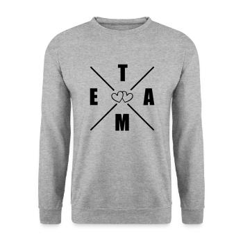 Team Herats - Unisex Sweatshirt - salt & pepper - Front - Alina (178cm) & Michal (187cm)