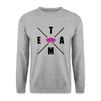 Team Herats - Unisex Sweatshirt - salt & pepper - Front - Alina (178cm) & Michal (187cm)