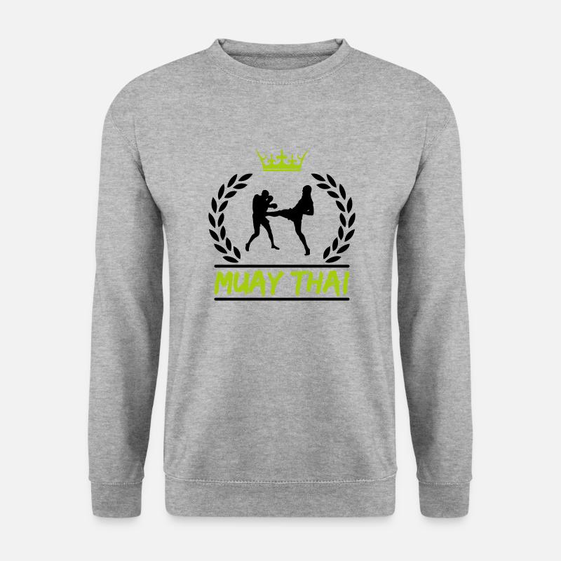 muay thai - Unisex Pullover - Weißgrau meliert