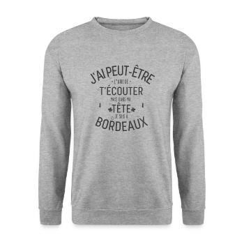 Mentalement je suis à Bordeaux - Sweat-shirt Unisexe - gris chiné - Devant - Alina (178cm) & Michal (187cm)