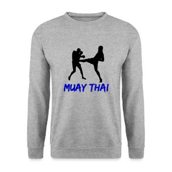 Muay Thai - Unisex Sweatshirt - salt & pepper - Front - Alina (178cm) & Michal (187cm)