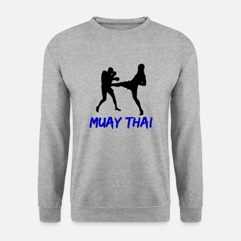 muay thai - Unisex Pullover - Weißgrau meliert
