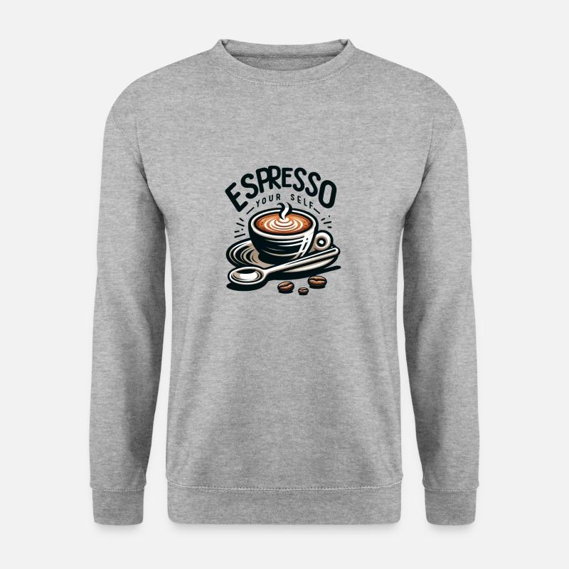 Espresso yourself - Unisex Pullover - Weißgrau meliert