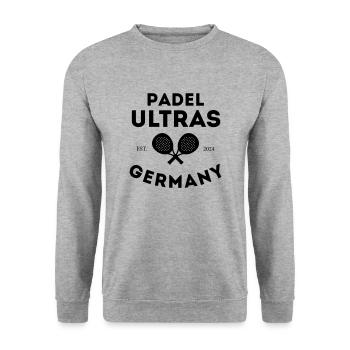Padel T-Shirt / Padel Ultras Germany - Unisex Pullover - Weißgrau meliert - Vorne - Alina (178cm) & Michal (187cm)