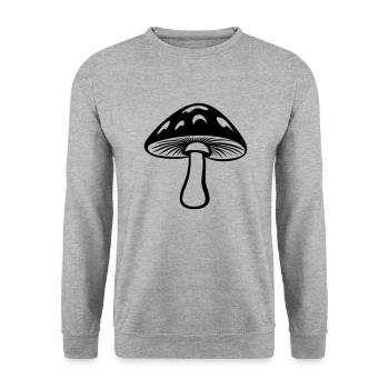 mushroom - Unisex Sweatshirt - salt & pepper - Front - Alina (178cm) & Michal (187cm)