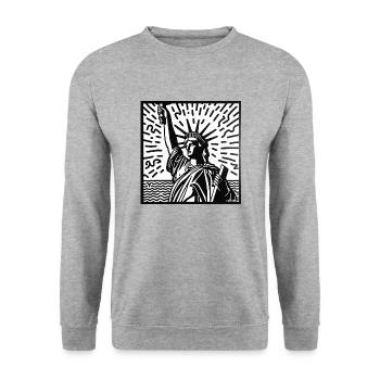Liberty Radiance - Unisex Pullover - Weißgrau meliert - Vorne - Alina (178cm) & Michal (187cm)
