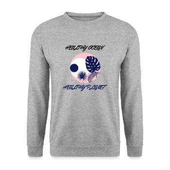 Marine Conservation - Unisex Sweatshirt - salt & pepper - Front - Alina (178cm) & Michal (187cm)