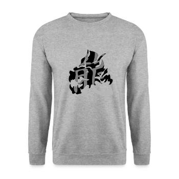 dragon21 black kanji dragon grey - Unisex Sweatshirt - salt & pepper - Front - Alina (178cm) & Michal (187cm)