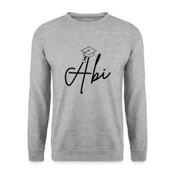 abi2024 - Unisex Pullover - Weißgrau meliert - Vorne - Alina (178cm) & Michal (187cm)