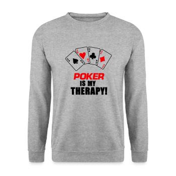 Poker Therapy - Unisex Sweatshirt - salt & pepper - Front - Alina (178cm) & Michal (187cm)