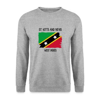 Saint Kitts and Nevis - Caribbean - West Indies - Unisex Sweatshirt - salt & pepper - Front - Alina (178cm) & Michal (187cm)