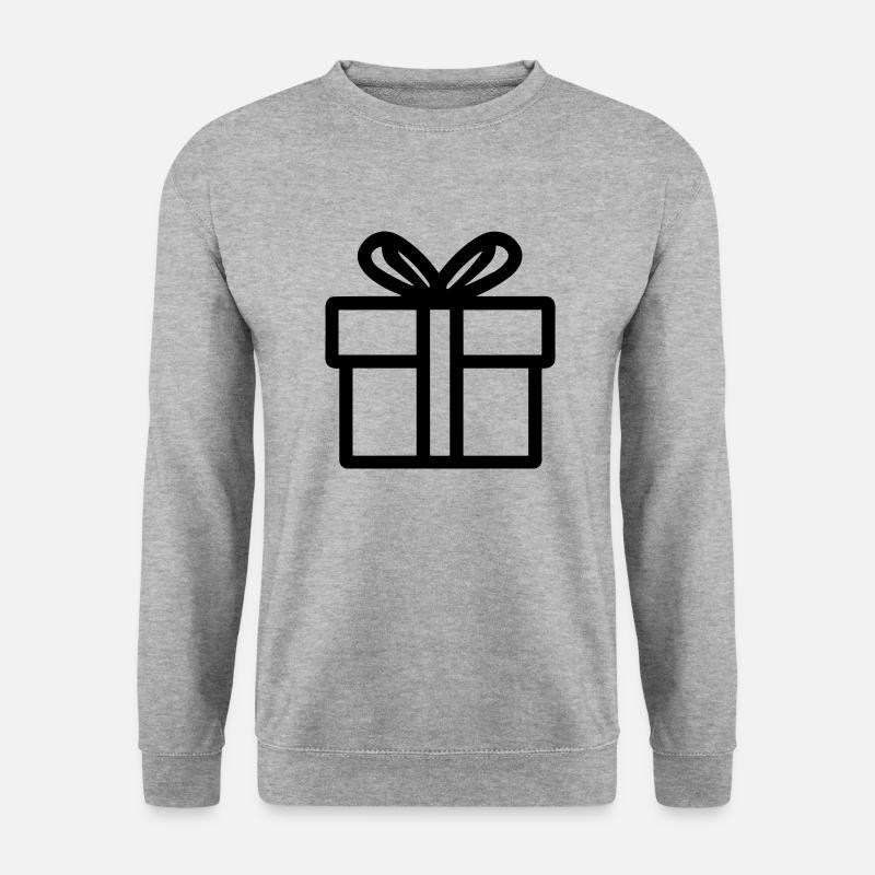 Geschenk-Icon-Box - Unisex Pullover - Weißgrau meliert