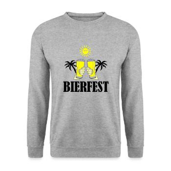fête de la bière 02 - Sweat-shirt Unisexe - gris chiné - Devant - Alina (178cm) & Michal (187cm)