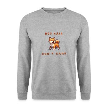 Dog Hair, don't care Shiba Inu doggo - Unisex Sweatshirt - salt & pepper - Front - Alina (178cm) & Michal (187cm)