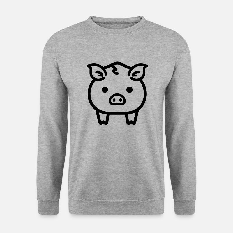 Schwein - Unisex Pullover - Weißgrau meliert