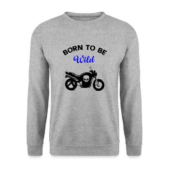 motorcycle - Unisex Sweatshirt - salt & pepper - Front - Alina (178cm) & Michal (187cm)