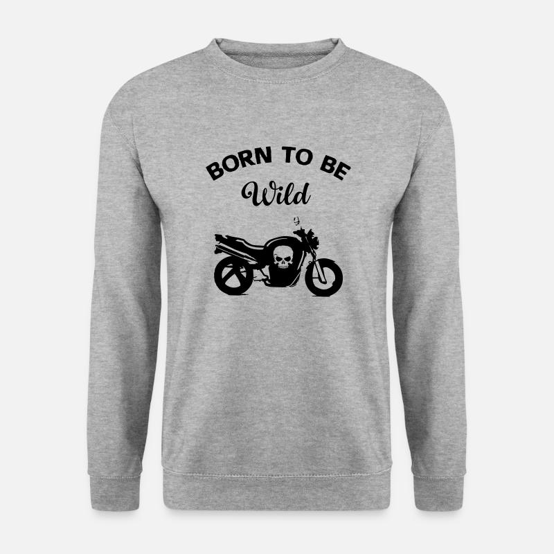 motorrad - Unisex Pullover - Weißgrau meliert