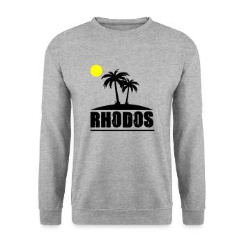 Rhodes - Unisex Sweatshirt - salt & pepper - Front - Alina (178cm) & Michal (187cm)