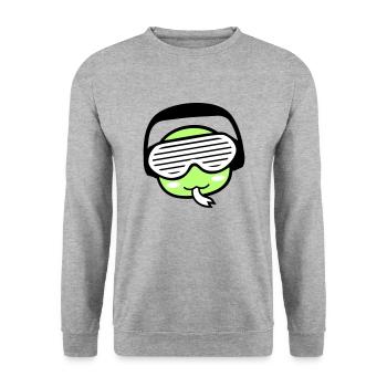 Coole DJ Schlange Gesicht Tier Kopf Musik Party - Unisex Sweatshirt - salt & pepper - Front - Alina (178cm) & Michal (187cm)