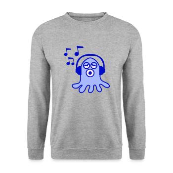 Cute octopus octopus octopus squid listening to loud music - Unisex Sweatshirt - salt & pepper - Front - Alina (178cm) & Michal (187cm)