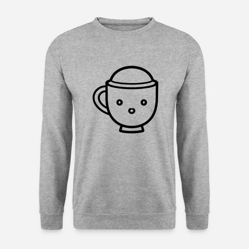 Kaffeebecher - Unisex Pullover - Weißgrau meliert