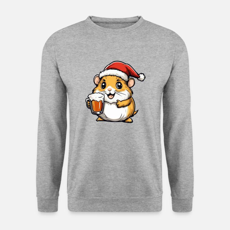 Hamster Christmas Beer - Unisex Sweatshirt - salt & pepper