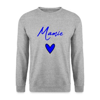 GRANNY. MOTHER'S DAY. HAPPY BIRTHDAY GRANDMA. I LOVE YOU - Unisex Sweatshirt - salt & pepper - Front - Alina (178cm) & Michal (187cm)