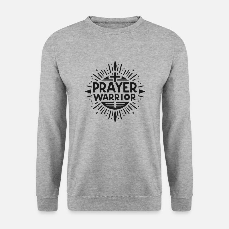 Gebets-Krieger - Unisex Pullover - Weißgrau meliert