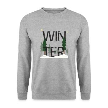 Winter - Unisex Sweatshirt - salt & pepper - Front - Alina (178cm) & Michal (187cm)