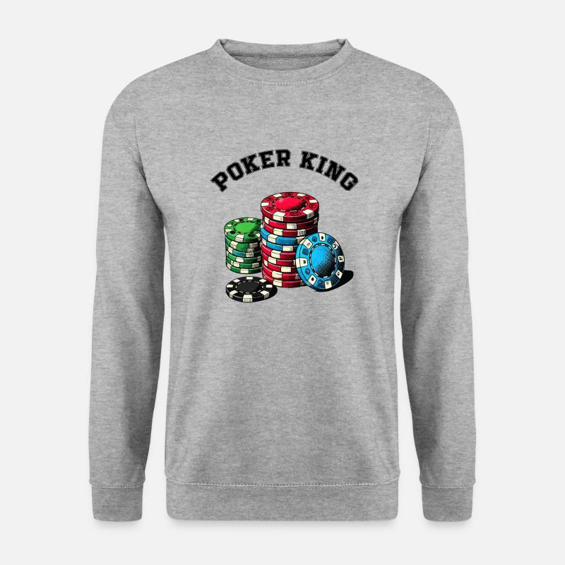 Poker King - Unisex Pullover - Weißgrau meliert