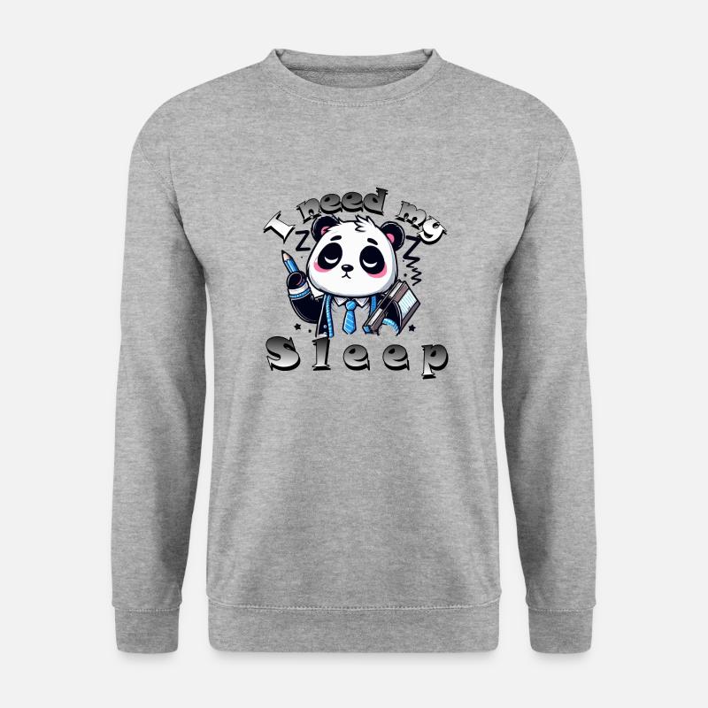 Panda Sleep - Unisex Pullover - Weißgrau meliert